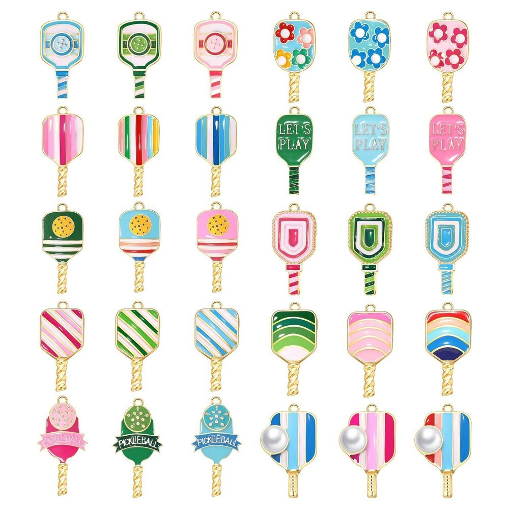 8515 30PCS Pickleball Charms for Jewelry Making, Pickleball Necklace